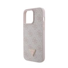 Guess Guess usnje 4G Triangle Strass - Ohišje za iPhone 15 Pro Max (roza)