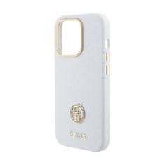 Guess Guess Silikonsko ohišje z logotipom Strass 4G - iPhone 15 Pro Max (belo)