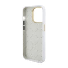 Guess Guess Silikonsko ohišje z logotipom Strass 4G - iPhone 15 Pro Max (belo)