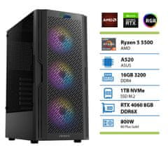 PCplus Gamer namizni računalnik, R5-5500, 16GB, SSD1TB, RTX4060, DOS (146431)