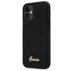 Guess Guess Silikonski napis - ovitek za iPhone 12 mini (črn)