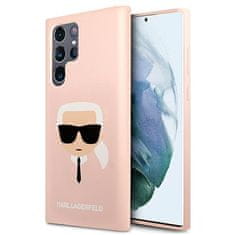 Karl Lagerfeld Karl Lagerfeld Silikonski ovitek Ikonik Karl`s Head - Samsung Galaxy S22 Ultra Case (roza)