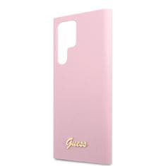 Guess Guess Silikonski kovinski logotip - Samsung Galaxy S22 Ultra Case (sivka)