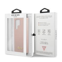 Guess Guess Silikonski kovinski logotip - Samsung Galaxy S22 Ultra Case (roza)