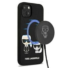 Karl Lagerfeld Karl Lagerfeld Slilicone Karl &amp; Choupette Magsafe - ohišje za iPhone 13 (črno)