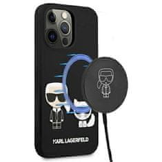 Karl Lagerfeld Karl Lagerfeld Slilicone Karl &amp; Choupette Magsafe - ohišje za iPhone 13 Pro (črno)