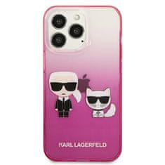 Karl Lagerfeld Karl Lagerfeld Gradient Ikonik Karl &amp; Choupette - Ohišje za iPhone 13 Pro Max (roza)