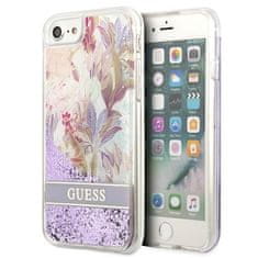 Guess Guess Liquid Glitter Flower - etui za iPhone SE 2022 / SE 2020 / 8 / 7 (vijolična)