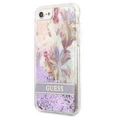 Guess Guess Liquid Glitter Flower - etui za iPhone SE 2022 / SE 2020 / 8 / 7 (vijolična)