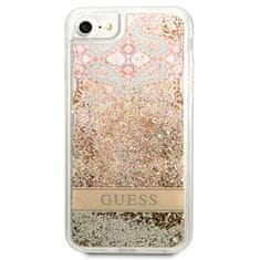 Guess Guess Liquid Glitter Paisley - Ohišje za iPhone SE 2022 / SE 2020 / 8 / 7 (zlato)