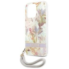 Guess Guess Flower Cord - Ohišje z vrvico za iPhone 13 Pro (vijolično)