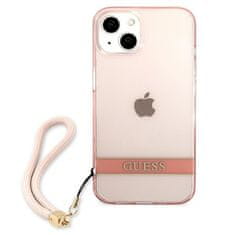 Guess Guess prosojni trak - ohišje za iPhone 13 (roza)