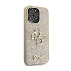 Guess Ohišje Guess Glitter Script Big 4G - iPhone 13 Pro (zlato)