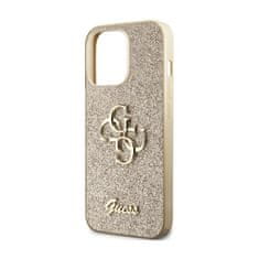 Guess Ohišje Guess Glitter Script Big 4G - iPhone 13 Pro (zlato)