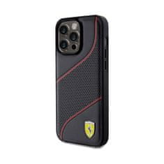 Ferrari Ferrari Perforiran kovinski logotip Waves - ohišje za iPhone 15 Pro Max (črno)