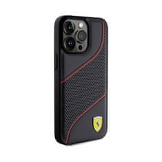 Ferrari Ferrari Perforiran kovinski logotip Waves - ohišje za iPhone 15 Pro Max (črno)