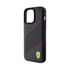 Ferrari Ferrari Perforiran kovinski logotip Waves - ohišje za iPhone 15 Pro Max (črno)