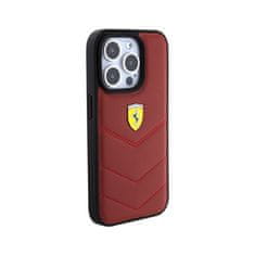 Ferrari Prešiti kovinski logotip Ferrari - ohišje za iPhone 15 Pro (rdeče)