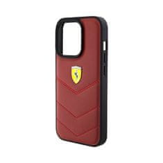 Ferrari Prešiti kovinski logotip Ferrari - ohišje za iPhone 15 Pro (rdeče)