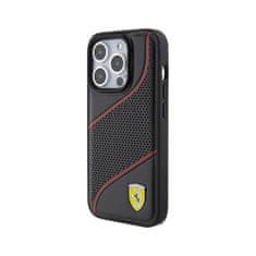 Ferrari Ferrari Perforiran kovinski logotip Waves - Ohišje za iPhone 15 Pro (črno)