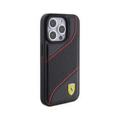 Ferrari Ferrari Perforiran kovinski logotip Waves - Ohišje za iPhone 15 Pro (črno)