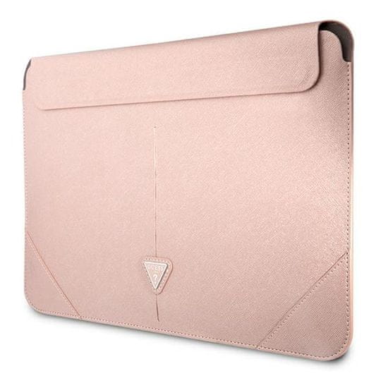 Guess Guess Saffiano Triangle Logo Sleeve - 13" / 14" etui za prenosni računalnik (roza)