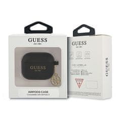 Guess Silikonski ovitek Guess 4G Charms - Ovitek za AirPods 3 (črn)