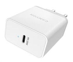 Canyon Mrežni polnilnik H-20, 1x USB-C, napajanje, 20 W, bela barva