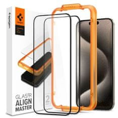 Spigen AGL06875 AlignMaster FC zaščitno steklo za iPhone 15 Pro Max, 2 kosa