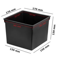 botle Zamenljiv kvadratni vložek 17x17 cm črn 3 L za lončke Prosperplast V 32,5 cm