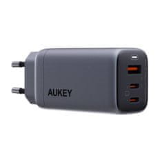 Aukey Polnilec Aukey PA-B6U, 1xUSB-A, 2xUSB-C, 67W (siv)