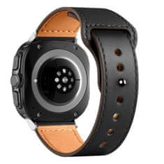 Tech-protect Leatherfit pašček za Samsung Galaxy Watch Ultra 47mm, black