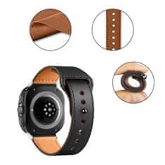 Tech-protect Leatherfit pašček za Samsung Galaxy Watch Ultra 47mm, black