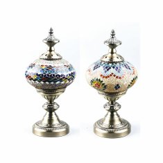 NEW Svetilka namizna DKD Home Decor Kristal Pisana Melamin (15 x 15 x 41 cm) (2 pcs)