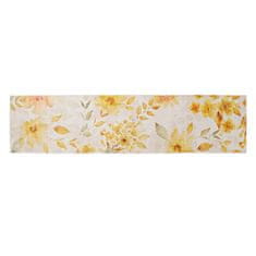 NEW Preproga DKD Home Decor Rumena Bela Poliester Bombaž (60 x 240 x 0.5 cm)