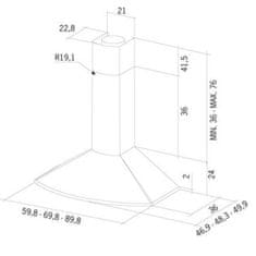 Miramarket Kuhinjska napa Mepamsa Tender H 90N 90 cm 705 m3/h 44 dB 800W Črna D