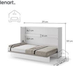 Trianova Postelja v omari Lenart - Bed Concept 05 - 120x200 cm - bela