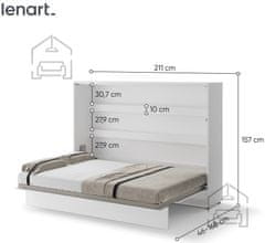 Trianova Postelja v omari Lenart - Bed Concept 04 - 140x200 cm - bela sijaj 