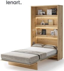 Trianova Postelja v omari Lenart - Bed Concept 02 - 120x200 cm - artisan hrast