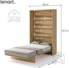 Trianova Postelja v omari Lenart - Bed Concept 02 - 120x200 cm - artisan hrast