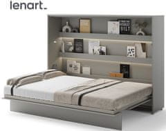 Trianova Postelja v omari Lenart - Bed Concept 04 - 140x200 cm - siva