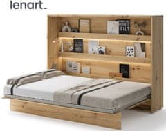 Trianova Postelja v omari Lenart - Bed Concept 04 - 140x200 cm - artisan hrast 