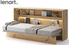 Trianova Postelja v omari Lenart - Bed Concept 06 - 90x200 cm - artisan hrast 