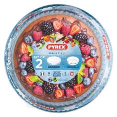 NEW Komplet posod za pečico Pyrex Bake&Enjoy Prozorno Borosilikatno steklo (Ø 28 cm) (2 pcs)