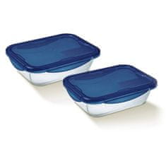 NEW Komplet posod za živila Pyrex Cook & Go (2 pcs) Prozorno Borosilikatno steklo