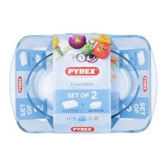 NEW Komplet posod za pečico Pyrex Essentials Borosilikatno steklo (30 x 21 cm + 40 x 27 cm) (2 pcs)