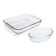 NEW Komplet posod za pečico Pyrex Essentials Borosilikatno steklo (30 x 21 cm + 40 x 27 cm) (2 pcs)