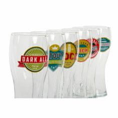 NEW Kozarec za pivo DKD Home Decor Prozorno Kristal (500 ml) (6 pcs) (7 x 7 x 18 cm)