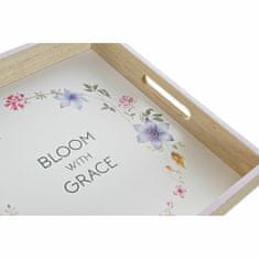 NEW Pladenj DKD Home Decor Bloom Les MDF (2 pcs) (32 x 32 x 5 cm)