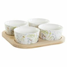 NEW Set za Aperitiv DKD Home Decor 19,7 x 19,7 x 1 cm Naraven Bela Gres Cottage